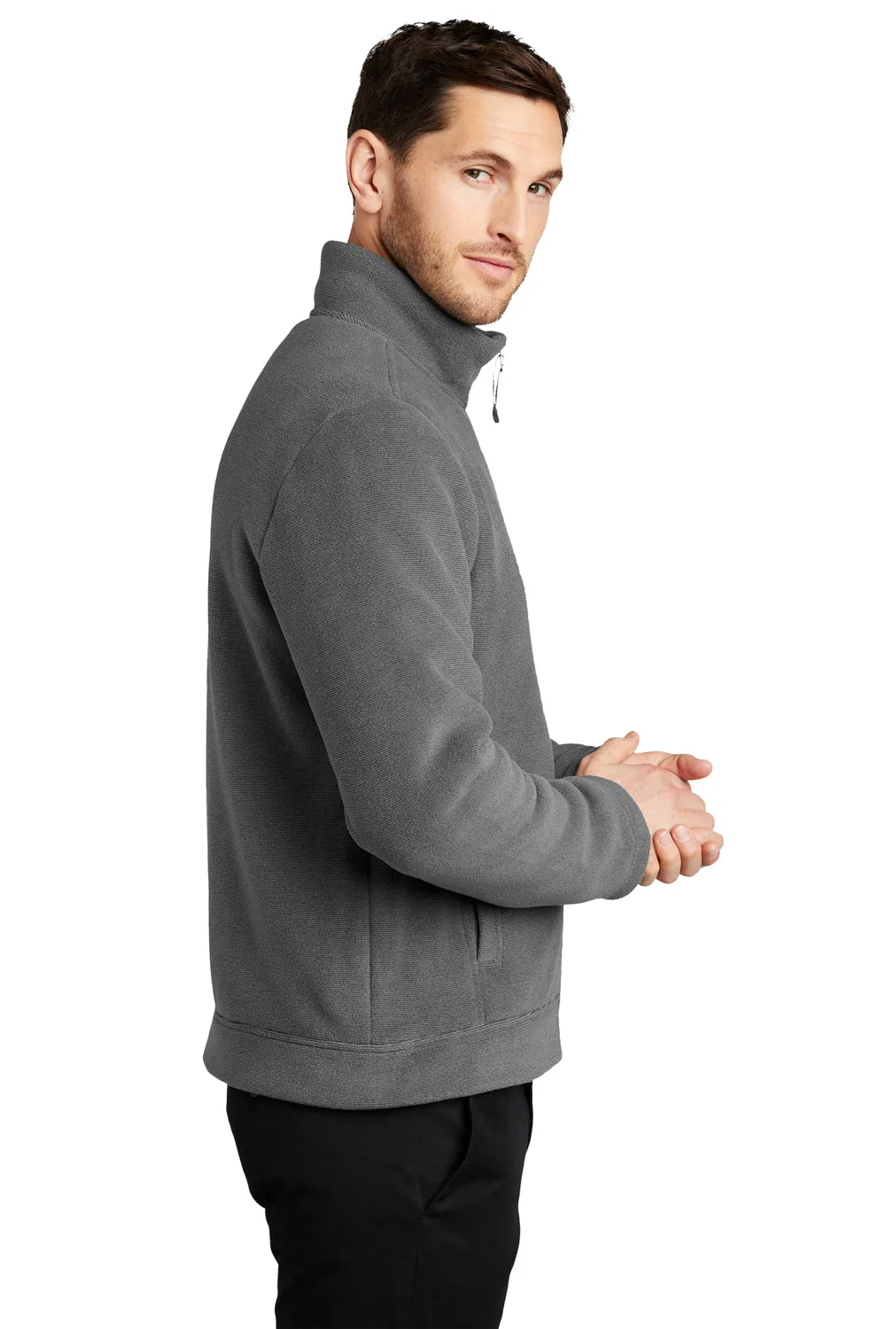Port Authority Mens Ultra Warm Brushed Fleece Full Zip Jacket - Gusty Grey/Sterling Grey