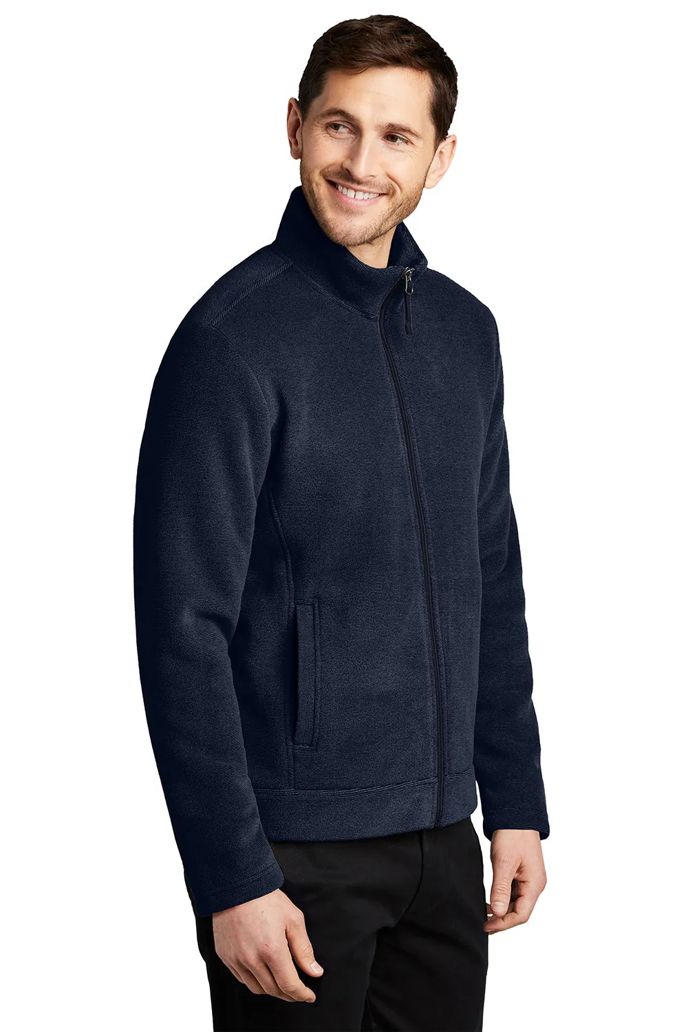 Port Authority Mens Ultra Warm Brushed Fleece Full Zip Jacket - Insignia Blue/River Navy Blue