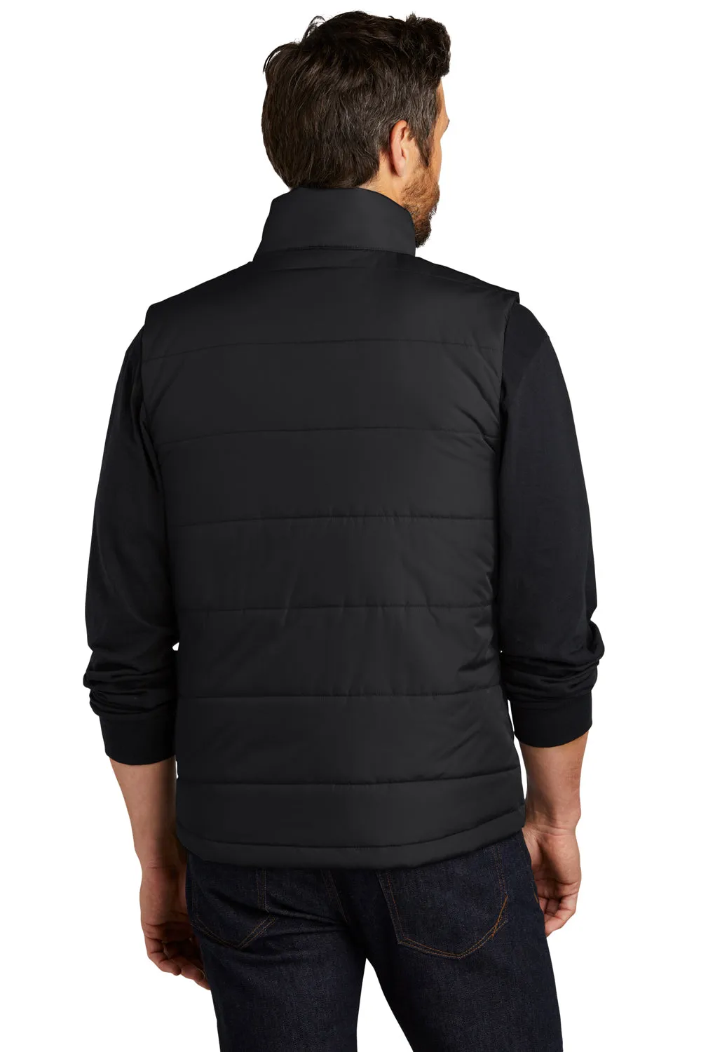 Port Authority Mens Water Resistant Full Zip Puffer Vest - Deep Black
