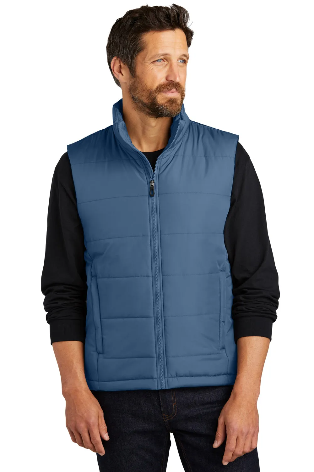 Port Authority Mens Water Resistant Full Zip Puffer Vest - Dusk Blue