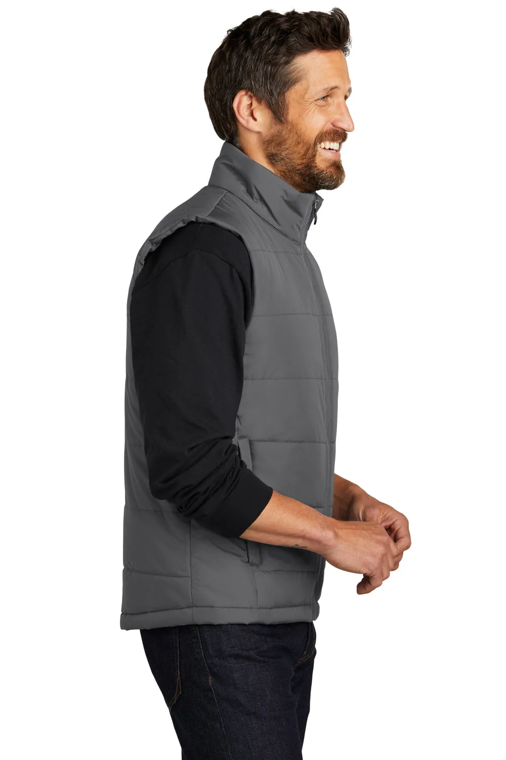 Port Authority Mens Water Resistant Full Zip Puffer Vest - Shadow Grey