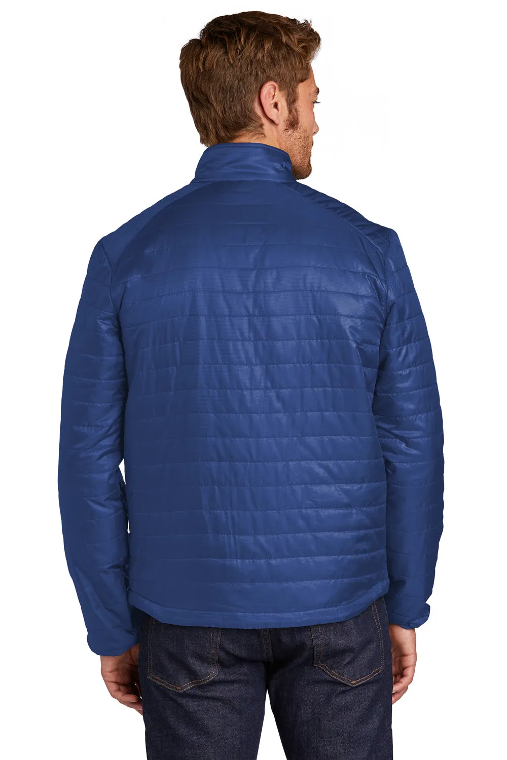 Port Authority Mens Water Resistant Packable Puffy Full Zip Jacket - Cobalt Blue