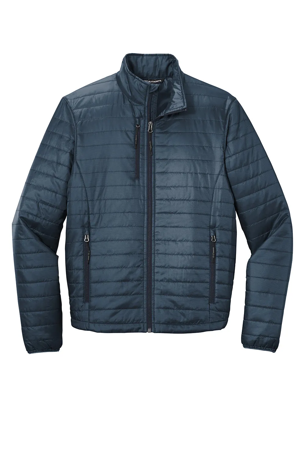 Port Authority Mens Water Resistant Packable Puffy Full Zip Jacket - Regatta Blue/River Navy Blue