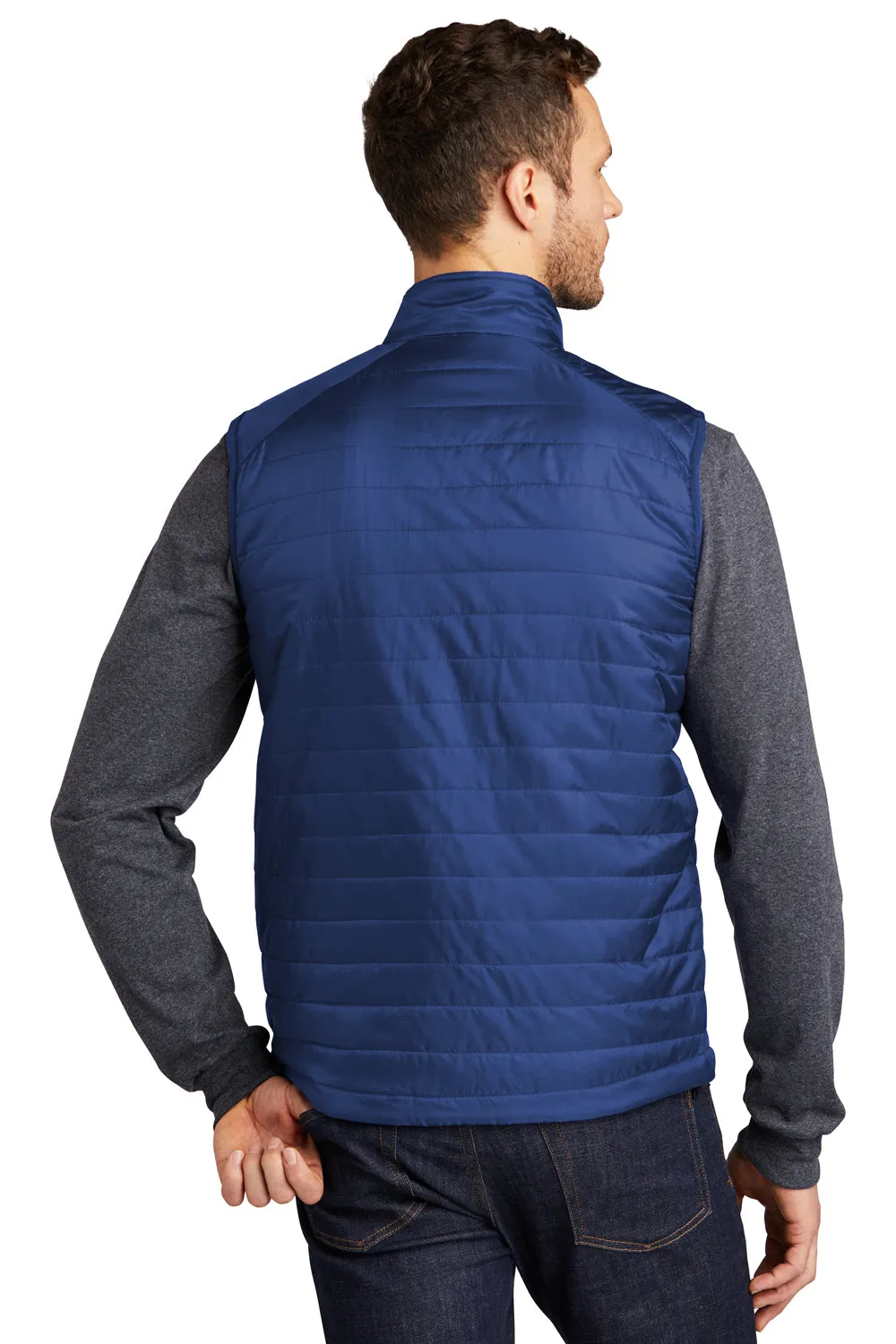 Port Authority Mens Water Resistant Packable Puffy Full Zip Vest - Cobalt Blue
