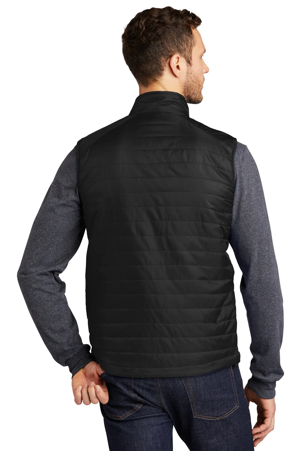 Port Authority Mens Water Resistant Packable Puffy Full Zip Vest - Deep Black