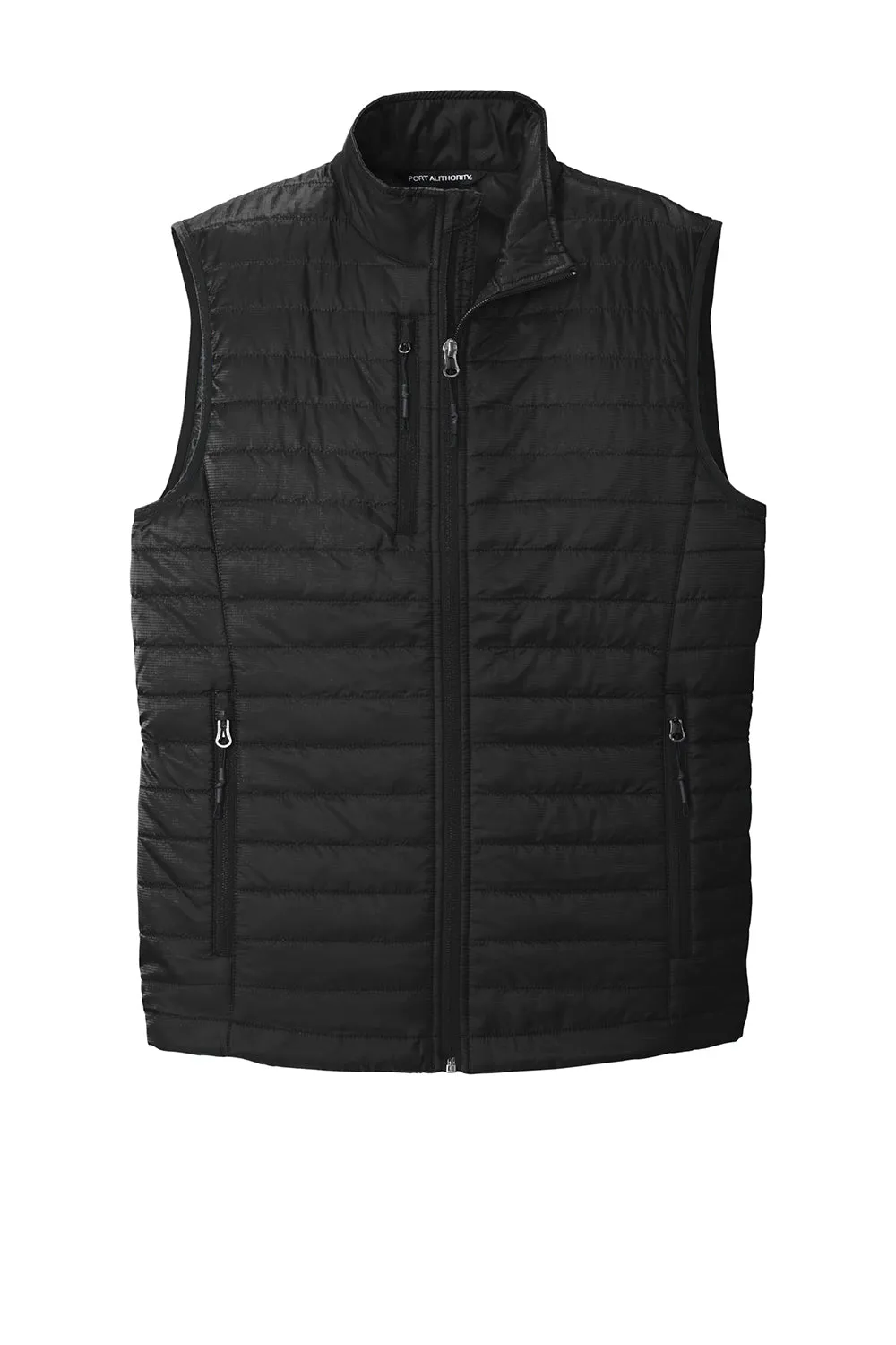 Port Authority Mens Water Resistant Packable Puffy Full Zip Vest - Deep Black