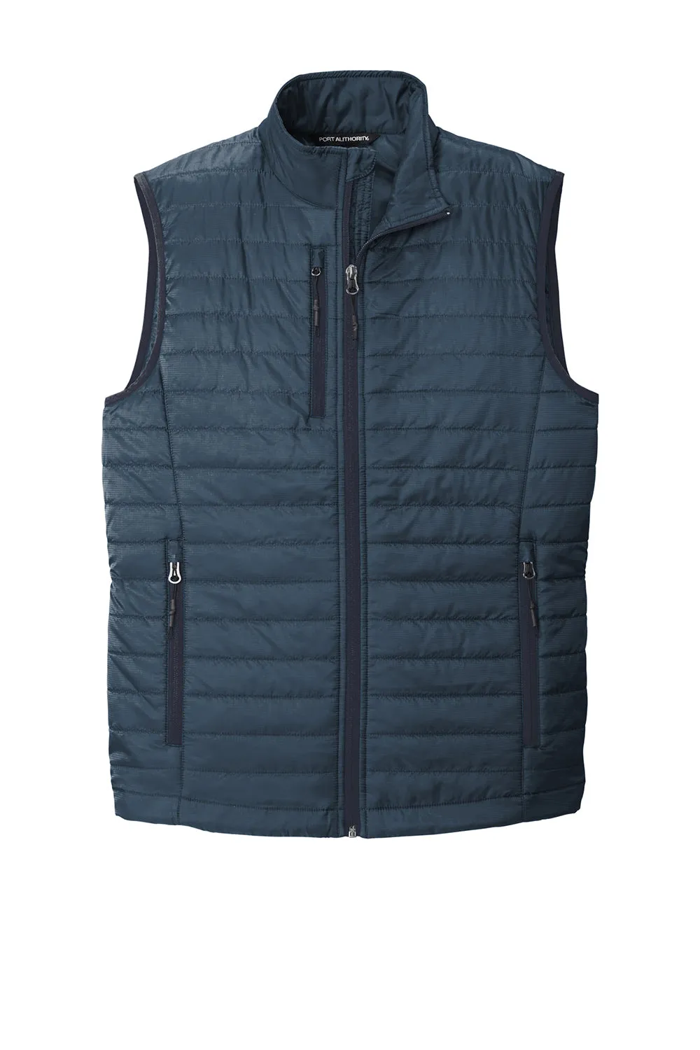 Port Authority Mens Water Resistant Packable Puffy Full Zip Vest - Regatta Blue/River Navy Blue
