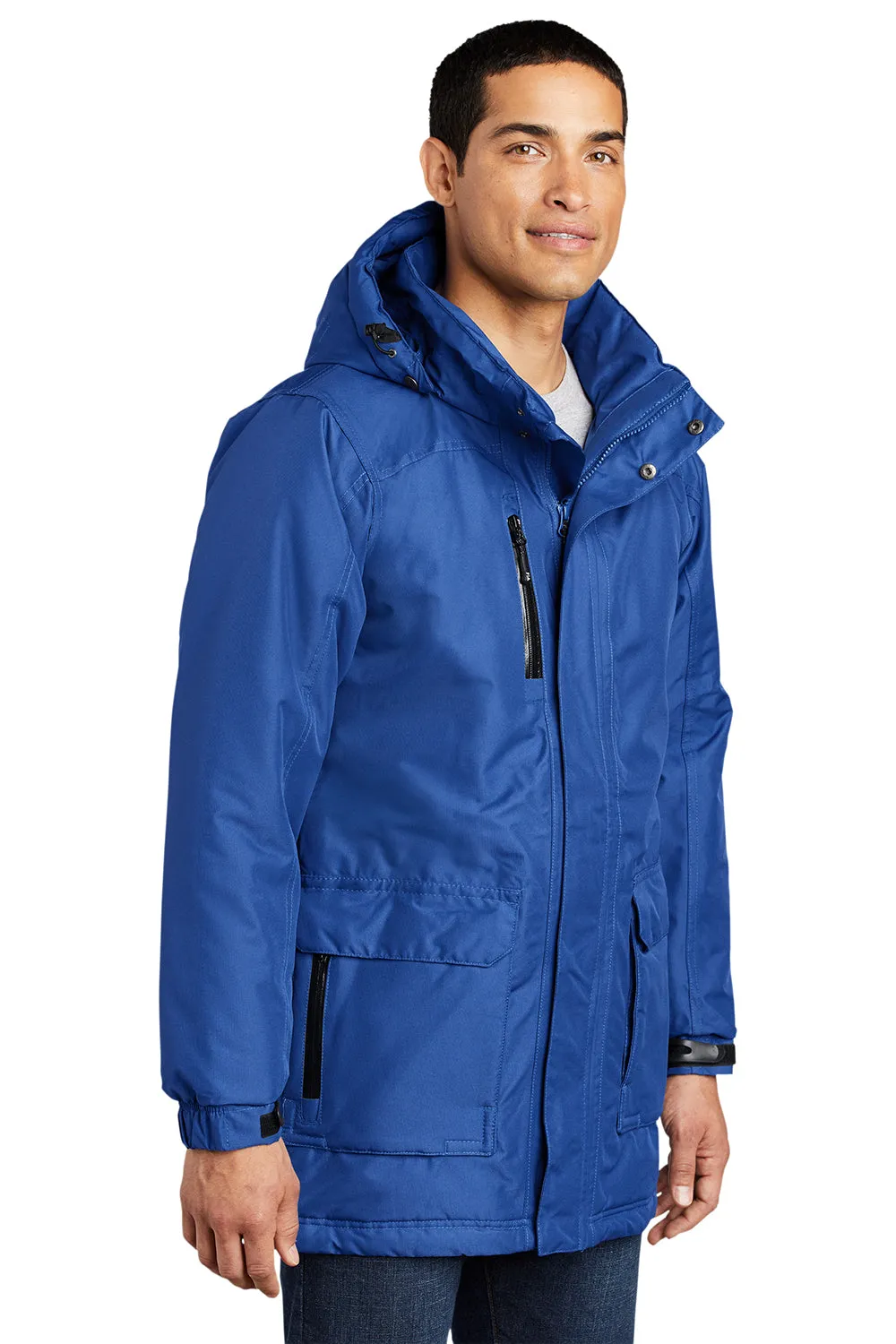 Port Authority Mens Waterproof Full Zip Hooded Jacket - Royal Blue