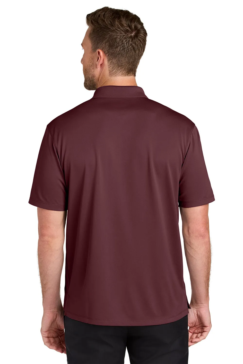Port Authority Mens Wearever Moisture Wicking Pique Short Sleeve Polo Shirt - Burgundy