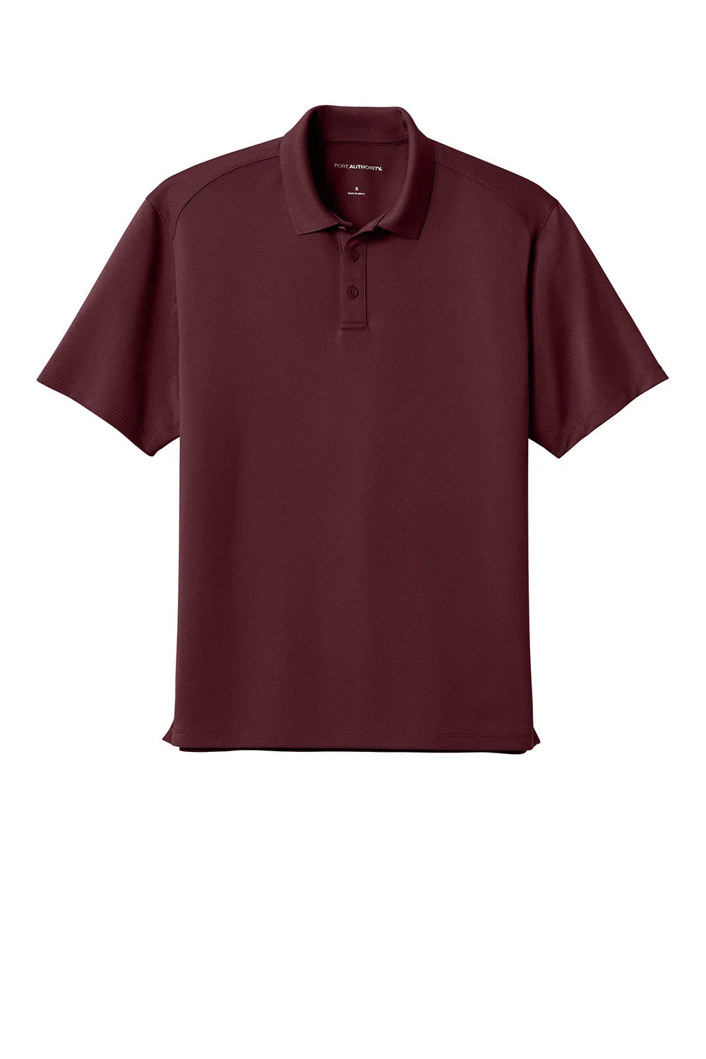 Port Authority Mens Wearever Moisture Wicking Pique Short Sleeve Polo Shirt - Burgundy