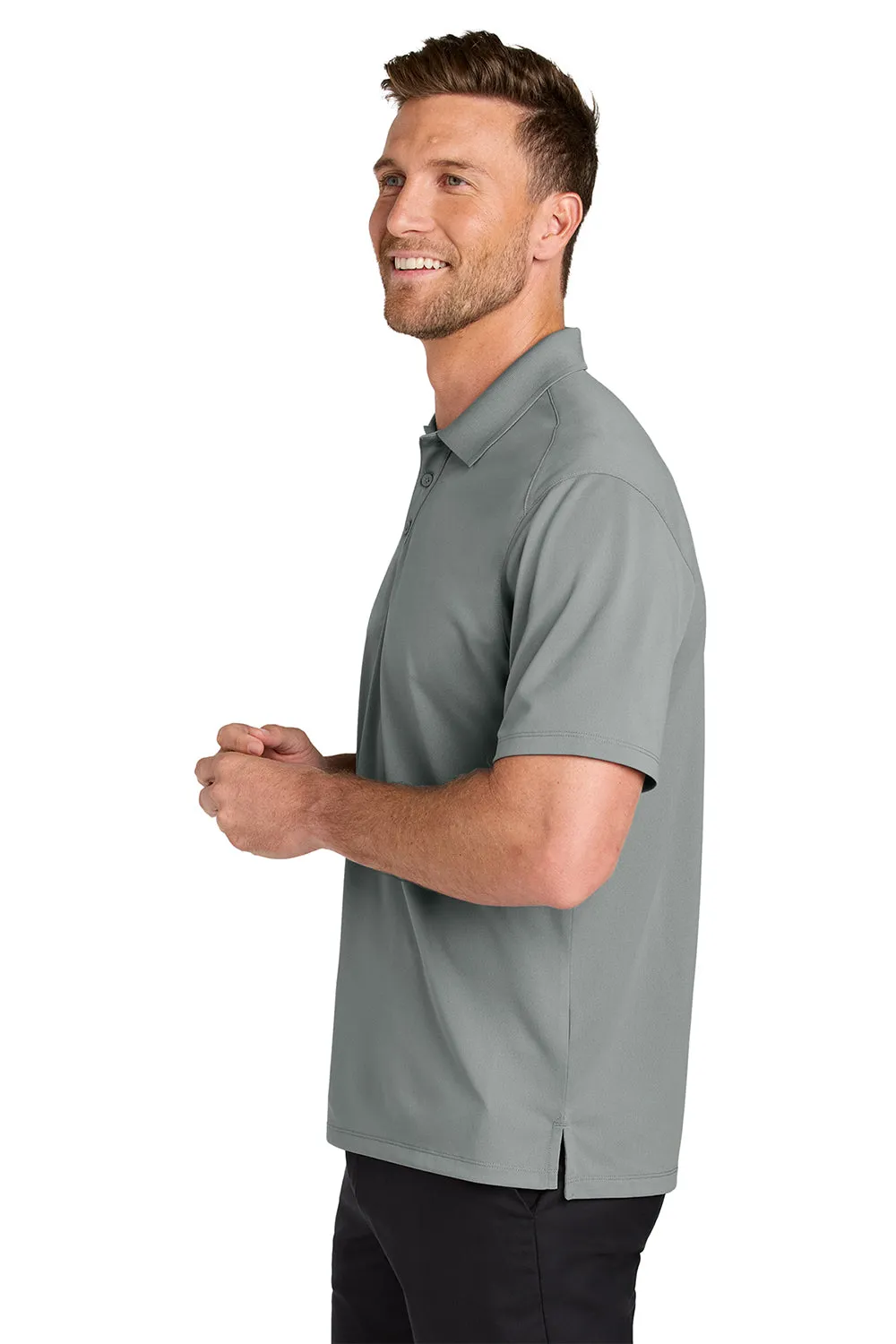 Port Authority Mens Wearever Moisture Wicking Pique Short Sleeve Polo Shirt - Gusty Grey
