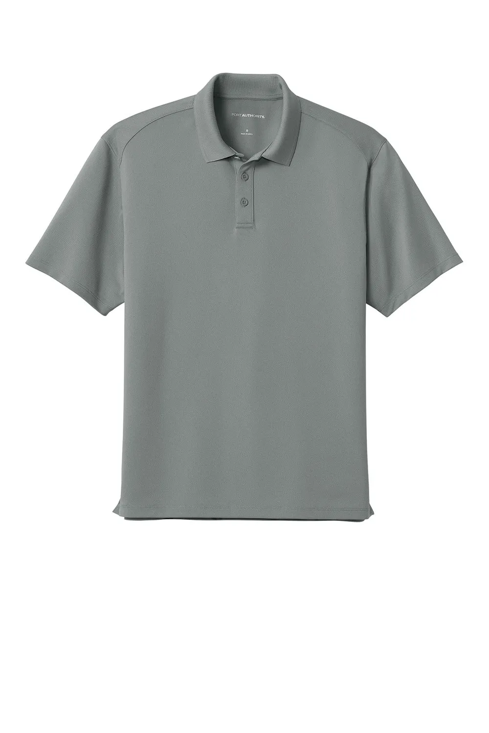 Port Authority Mens Wearever Moisture Wicking Pique Short Sleeve Polo Shirt - Gusty Grey