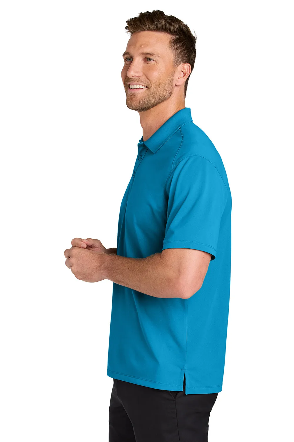 Port Authority Mens Wearever Moisture Wicking Pique Short Sleeve Polo Shirt - Parcel Blue