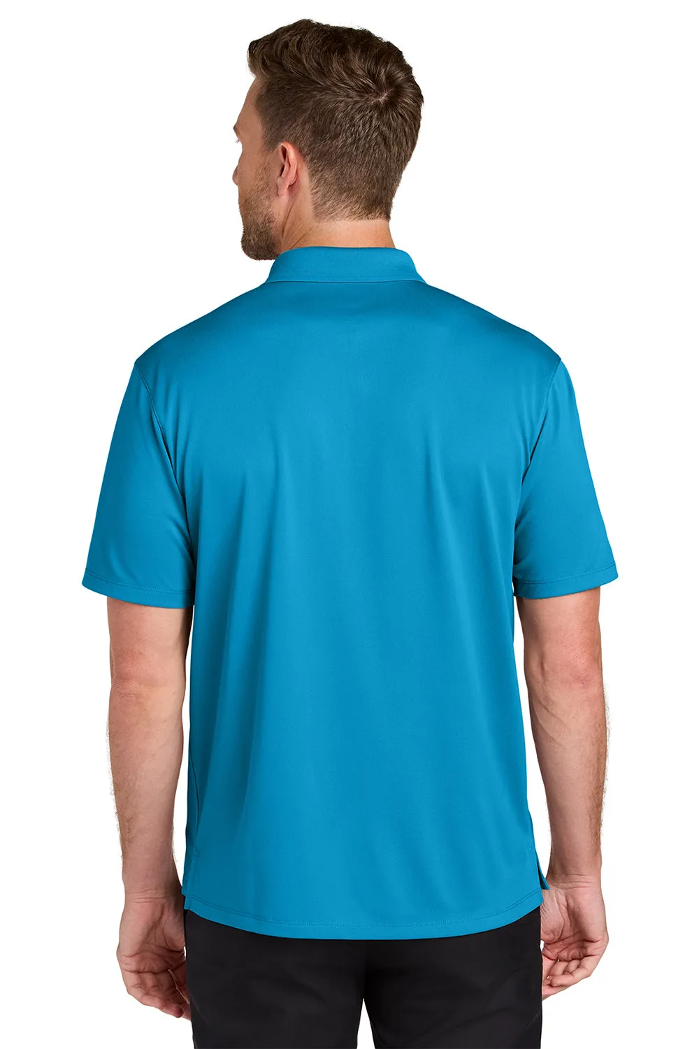 Port Authority Mens Wearever Moisture Wicking Pique Short Sleeve Polo Shirt - Parcel Blue