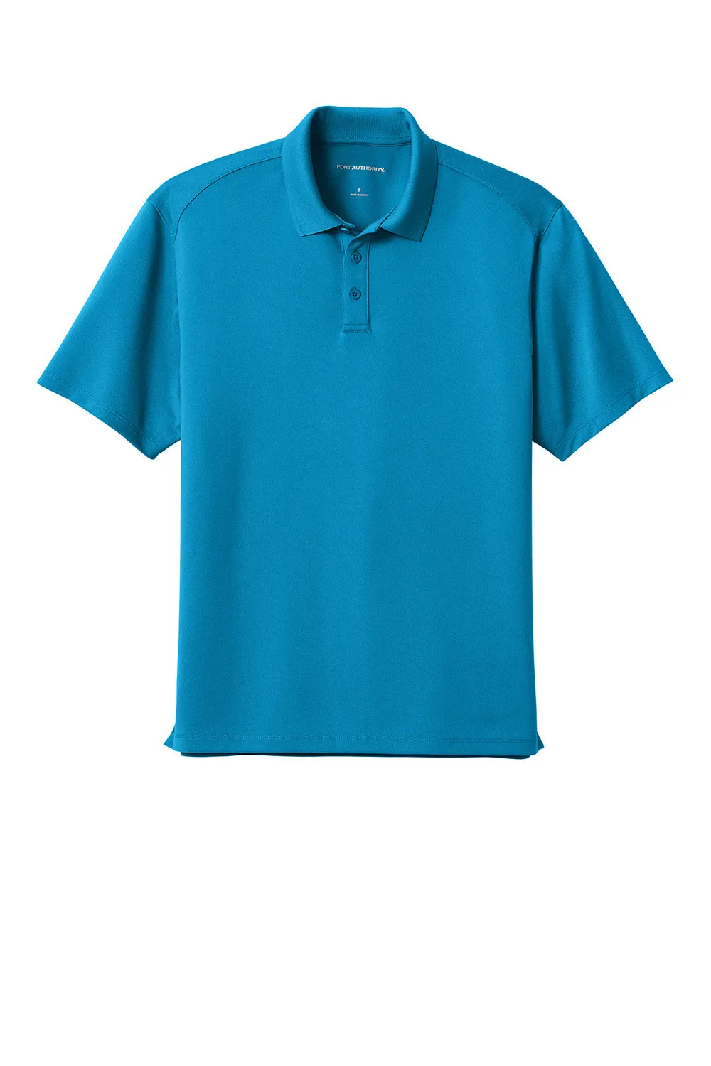 Port Authority Mens Wearever Moisture Wicking Pique Short Sleeve Polo Shirt - Parcel Blue
