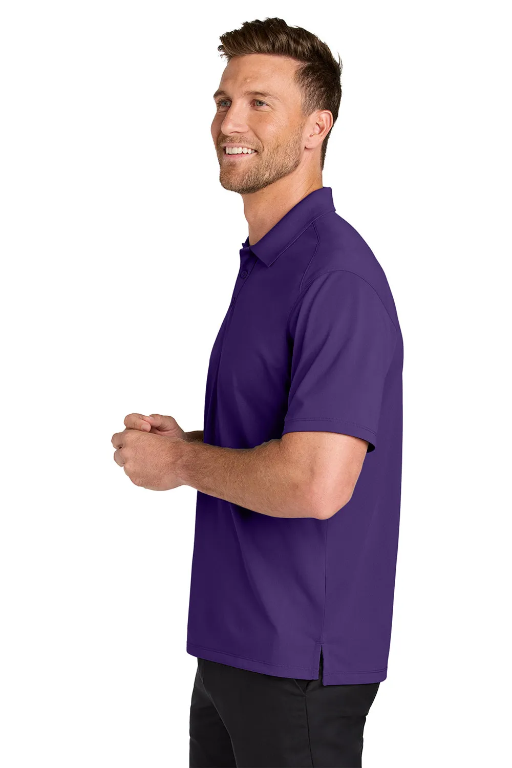 Port Authority Mens Wearever Moisture Wicking Pique Short Sleeve Polo Shirt - Prism Purple