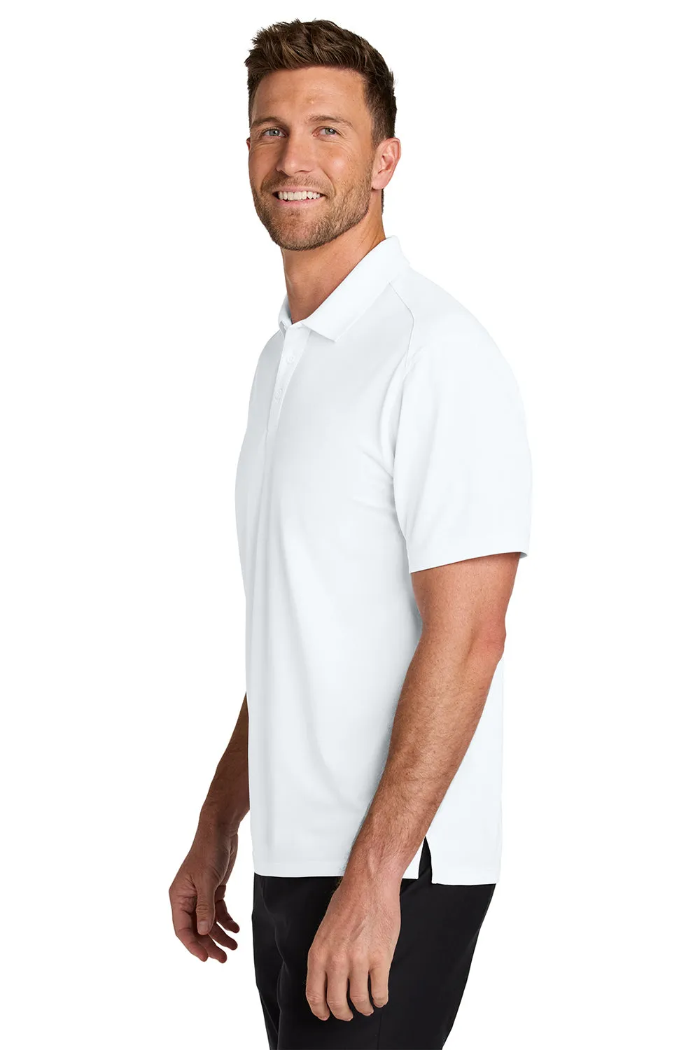 Port Authority Mens Wearever Moisture Wicking Pique Short Sleeve Polo Shirt - White