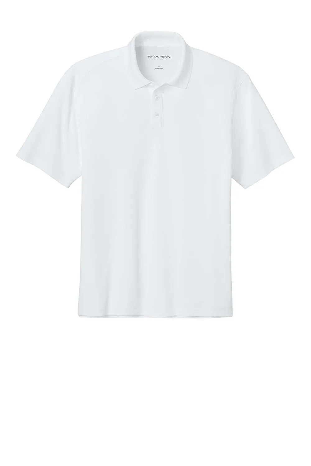 Port Authority Mens Wearever Moisture Wicking Pique Short Sleeve Polo Shirt - White