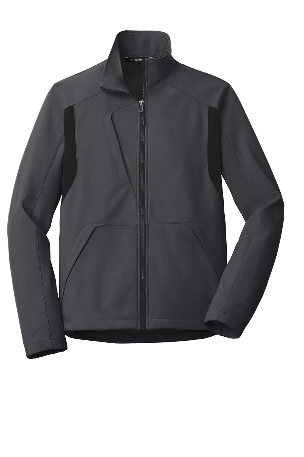 Port Authority Mens Wind & Water Resistant Full Zip Jacket - Battleship Grey/Black