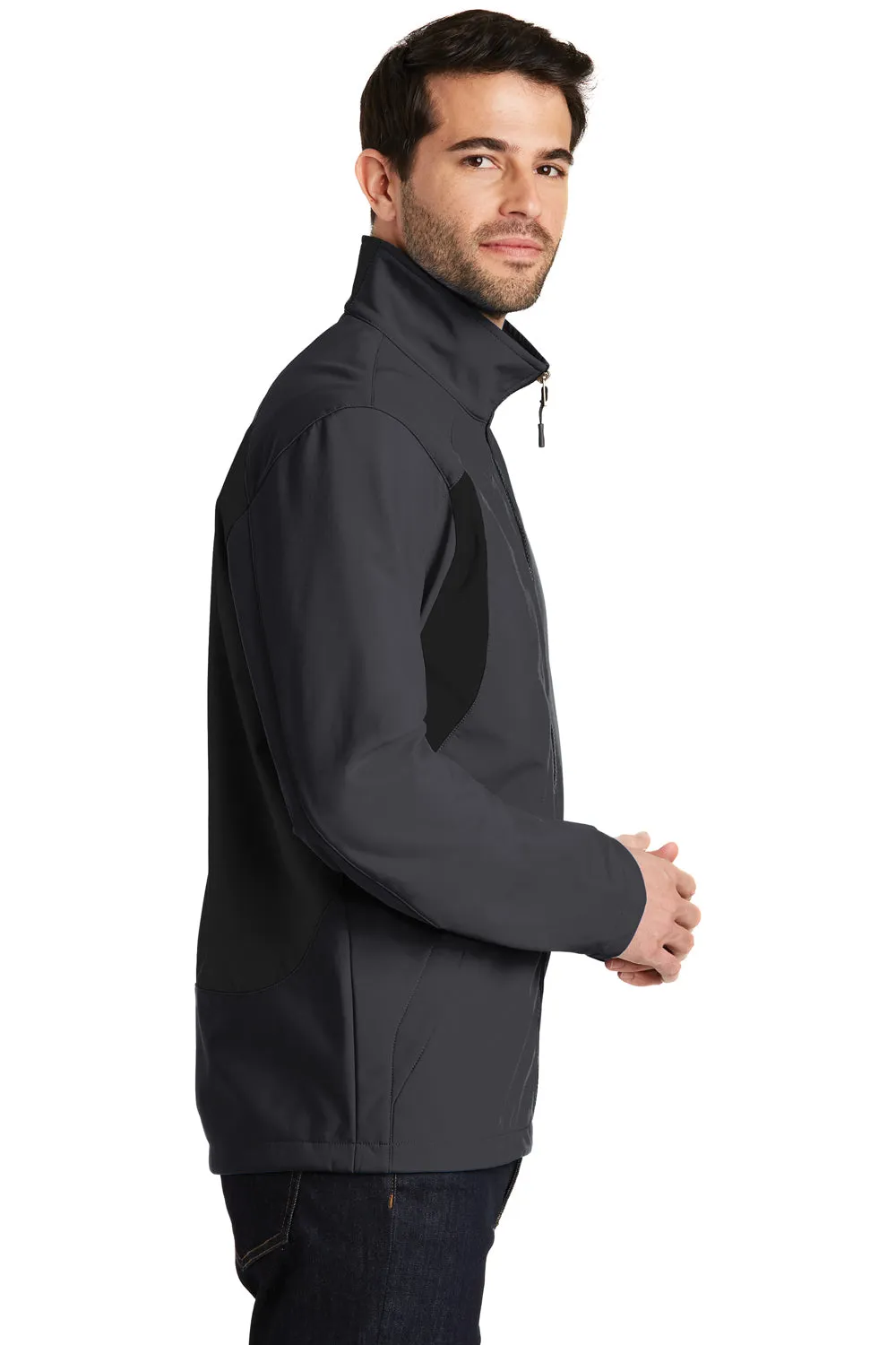 Port Authority Mens Wind & Water Resistant Full Zip Jacket - Battleship Grey/Black