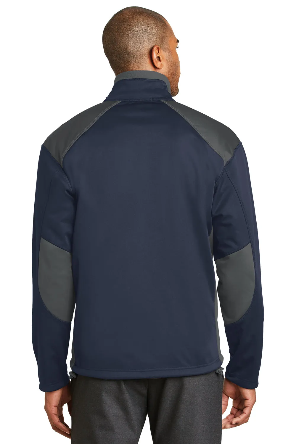 Port Authority Mens Wind & Water Resistant Full Zip Jacket - Navy Blue/Graphite Grey - Closeout