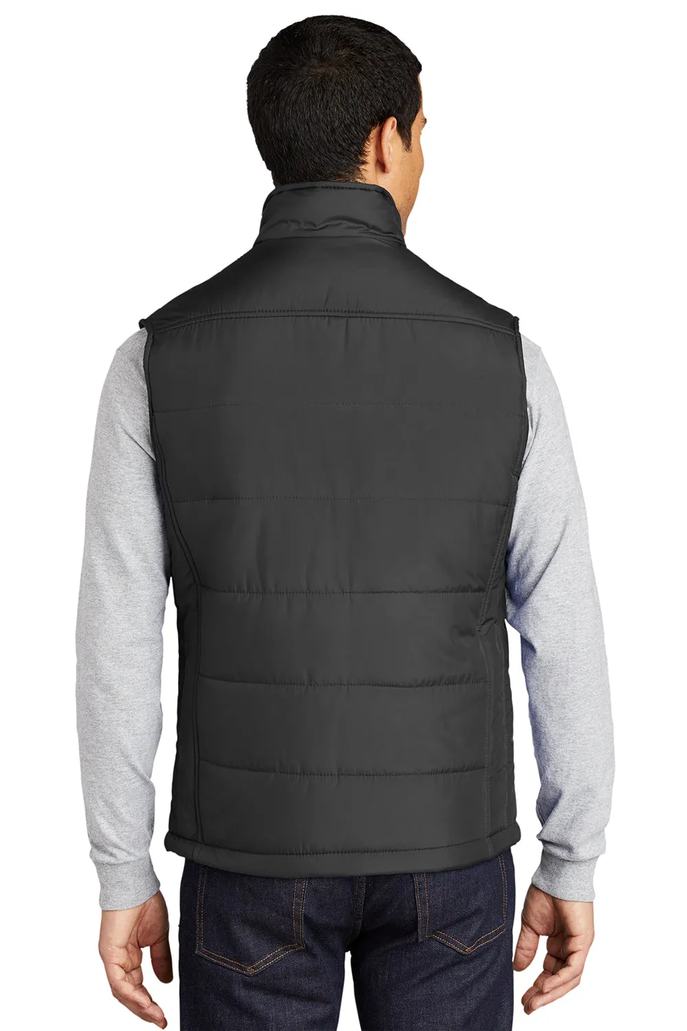 Port Authority Mens Wind & Water Resistant Full Zip Puffy Vest - Black