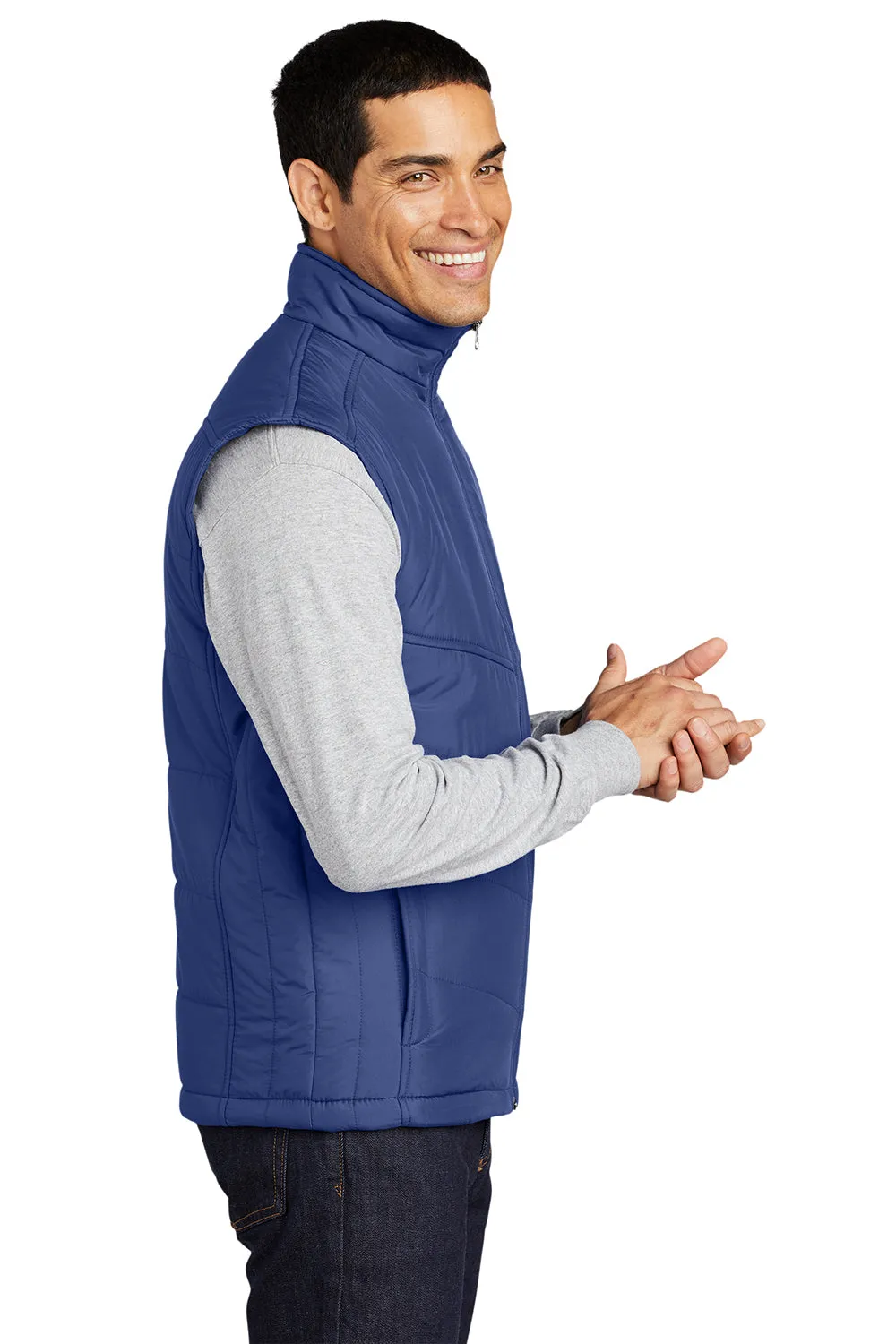 Port Authority Mens Wind & Water Resistant Full Zip Puffy Vest - Mediterranean Blue