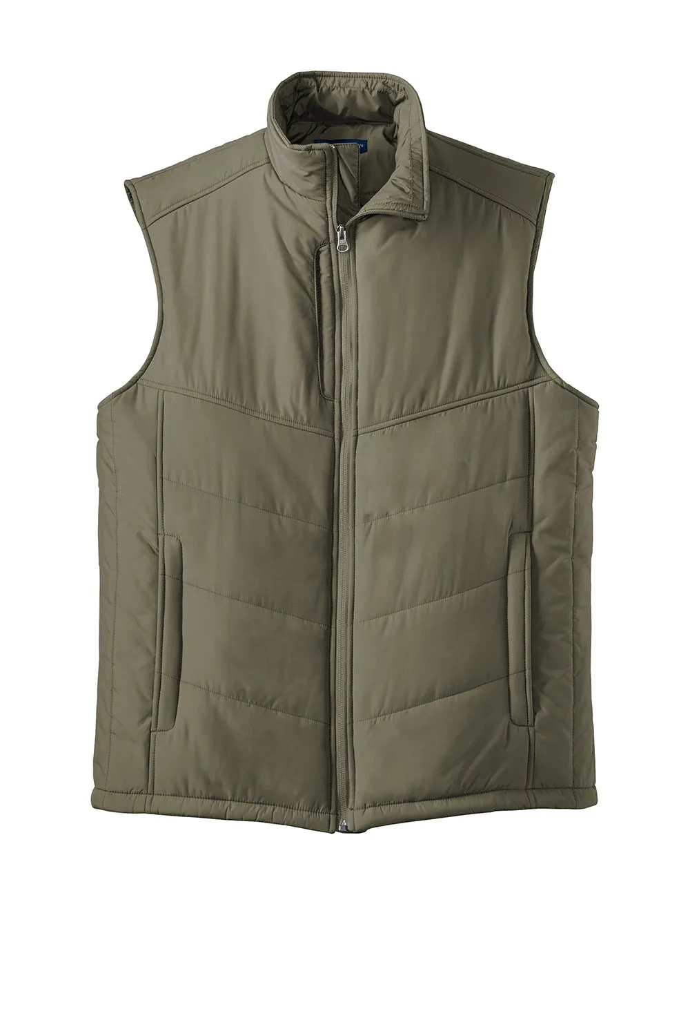 Port Authority Mens Wind & Water Resistant Full Zip Puffy Vest - Olive Green