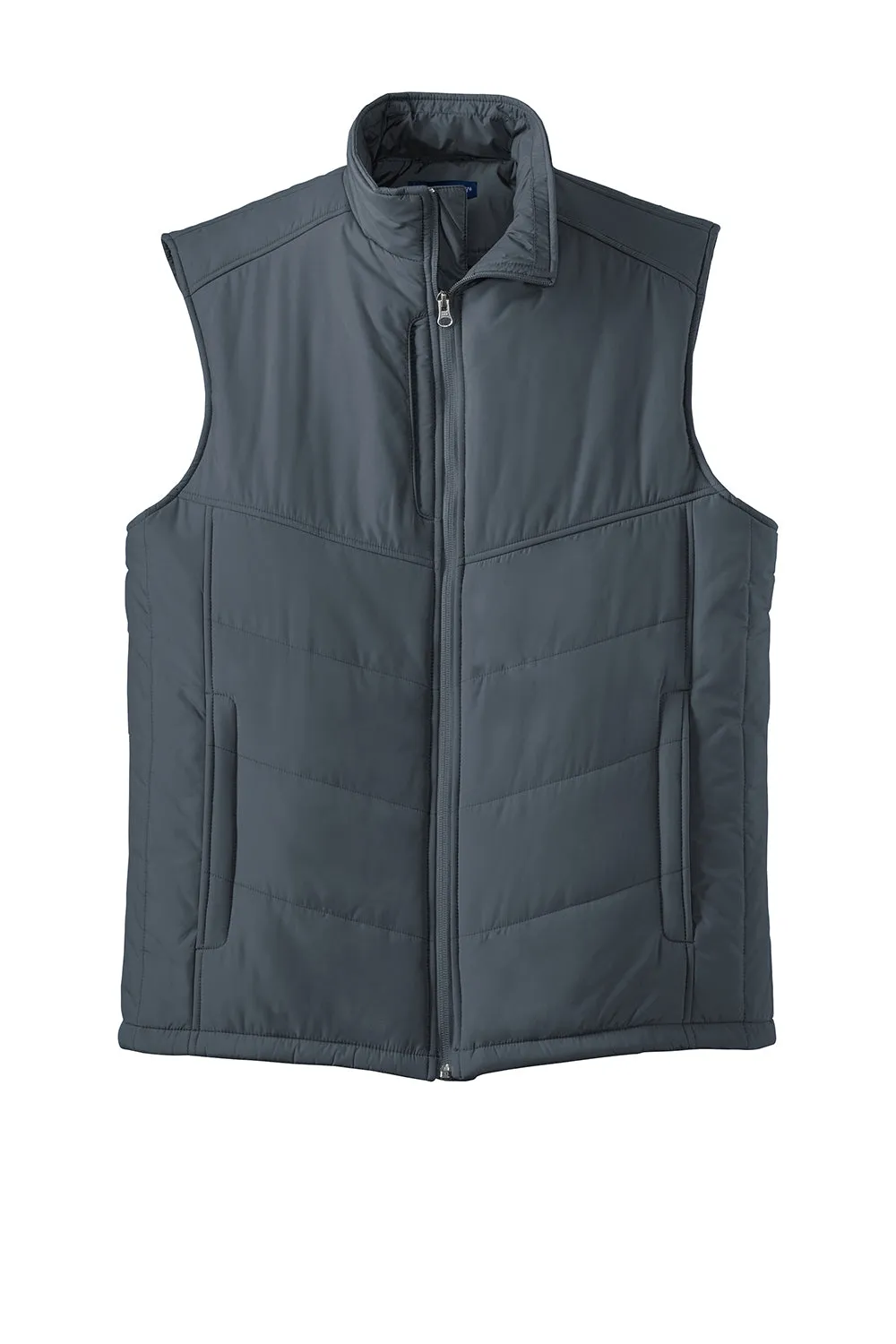 Port Authority Mens Wind & Water Resistant Full Zip Puffy Vest - Slate Grey