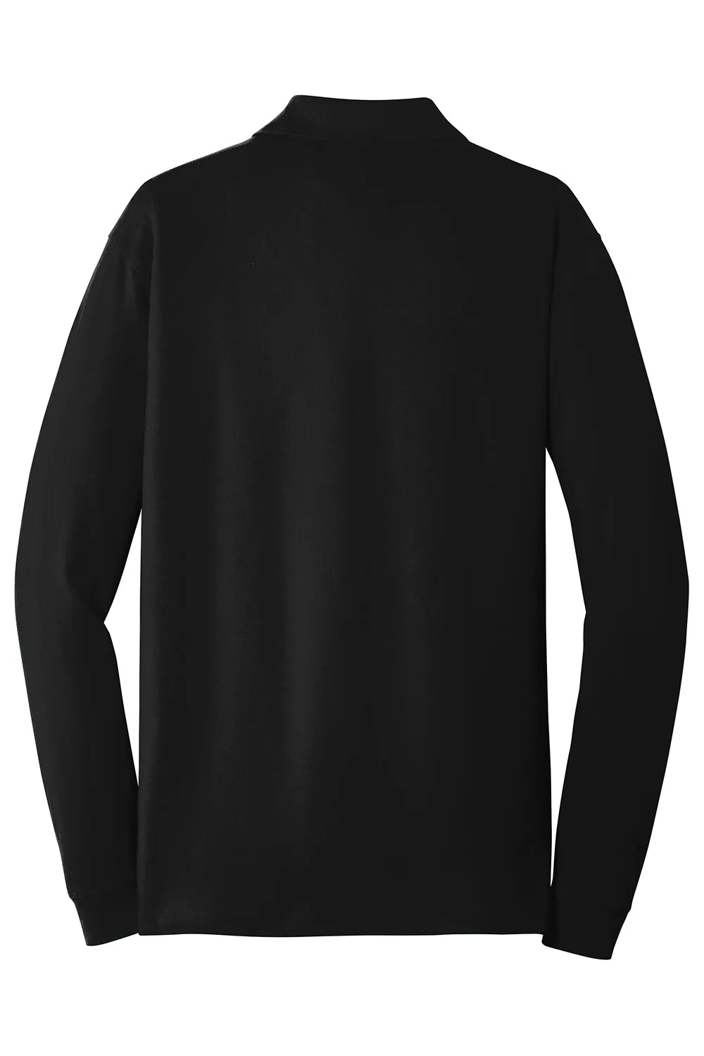 Port Authority Mens Wrinkle Resistant Long Sleeve Polo Shirt - Black