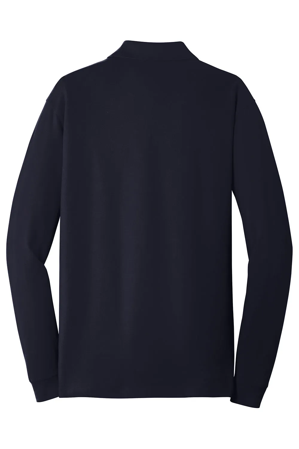 Port Authority Mens Wrinkle Resistant Long Sleeve Polo Shirt - Navy Blue