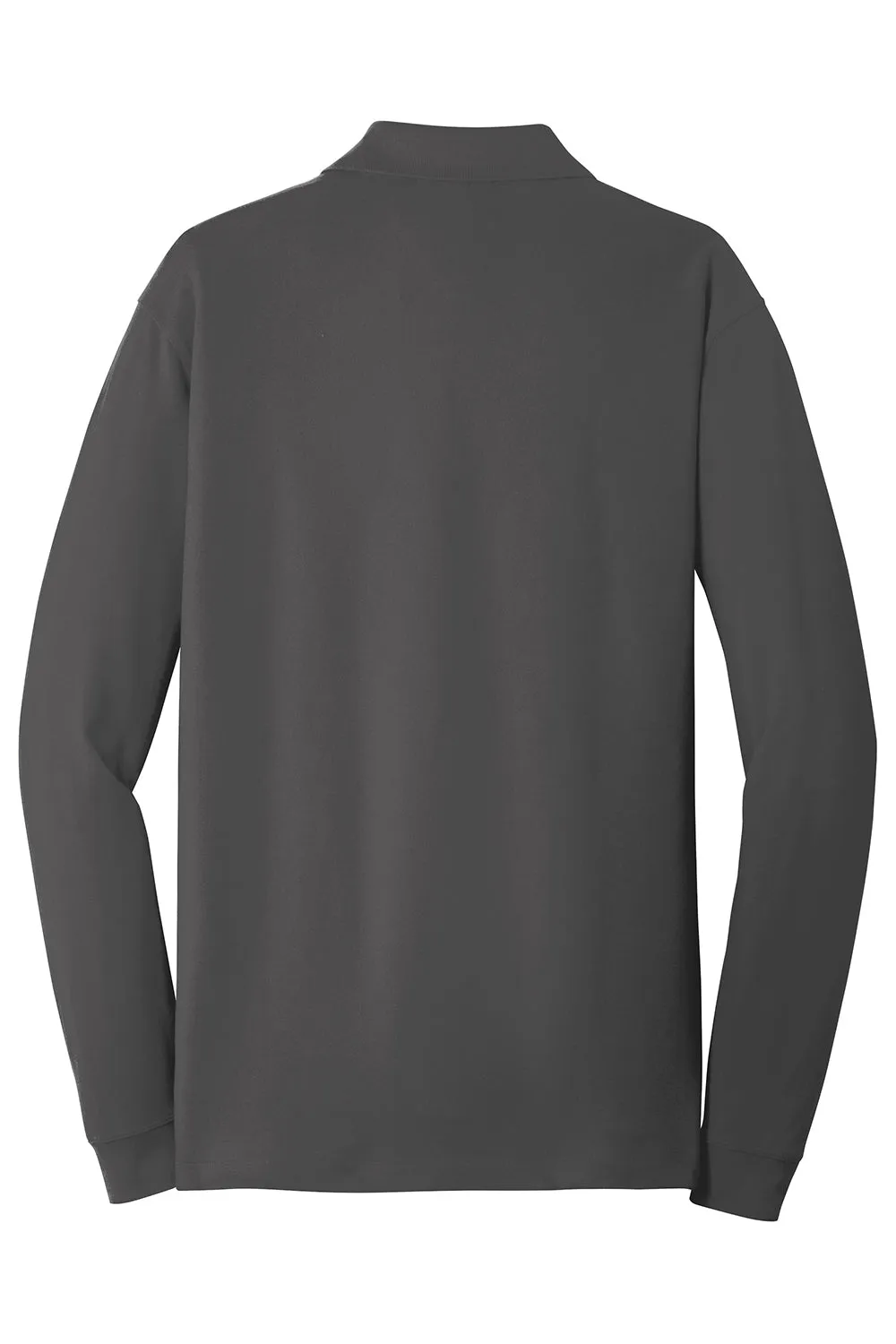 Port Authority Mens Wrinkle Resistant Long Sleeve Polo Shirt - Sterling Grey