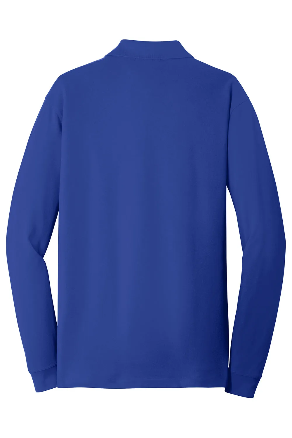 Port Authority Mens Wrinkle Resistant Long Sleeve Polo Shirt - True Royal Blue