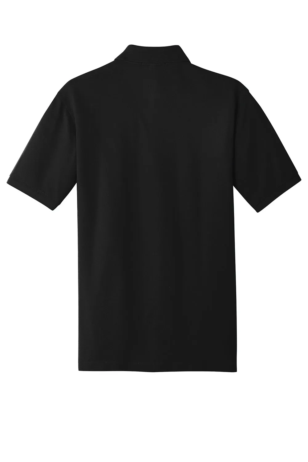 Port Authority Mens Wrinkle Resistant Short Sleeve Polo Shirt - Black