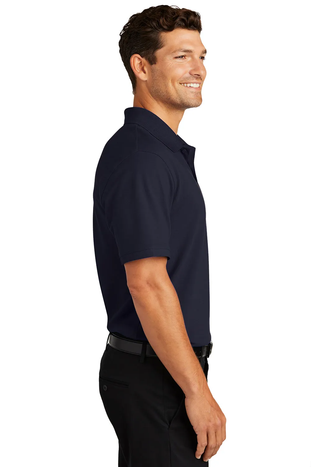 Port Authority Mens Wrinkle Resistant Short Sleeve Polo Shirt - Navy Blue