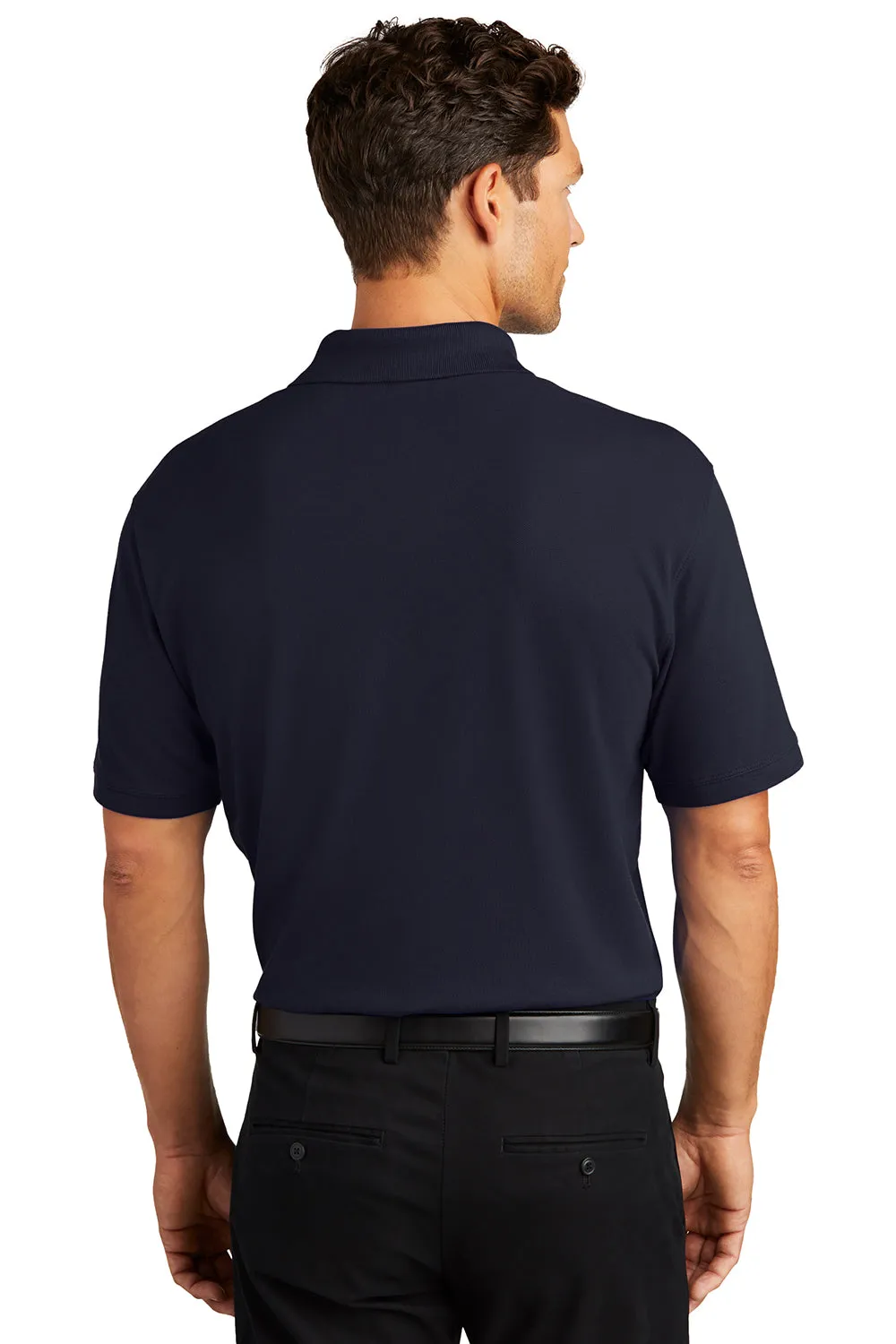 Port Authority Mens Wrinkle Resistant Short Sleeve Polo Shirt - Navy Blue