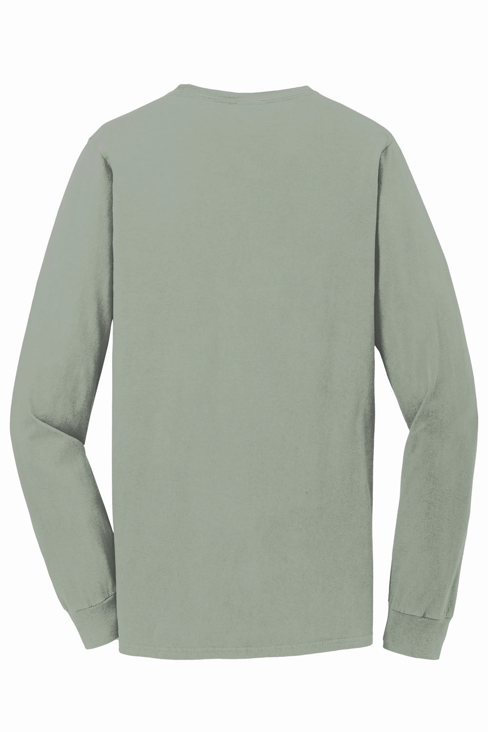 Port & Company Mens Beach Wash Long Sleeve Crewneck T-Shirt - Dove Grey