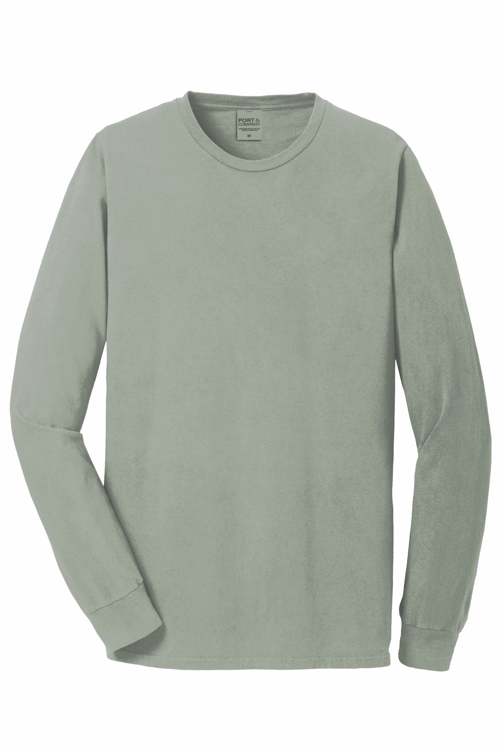 Port & Company Mens Beach Wash Long Sleeve Crewneck T-Shirt - Dove Grey