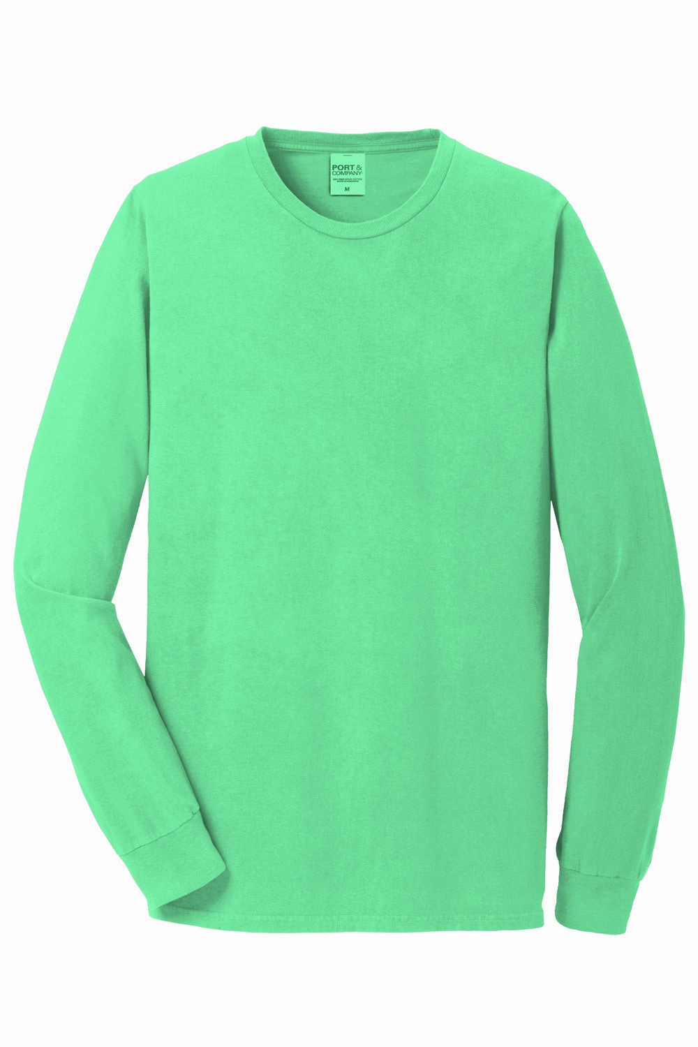 Port & Company Mens Beach Wash Long Sleeve Crewneck T-Shirt - Jadeite Green