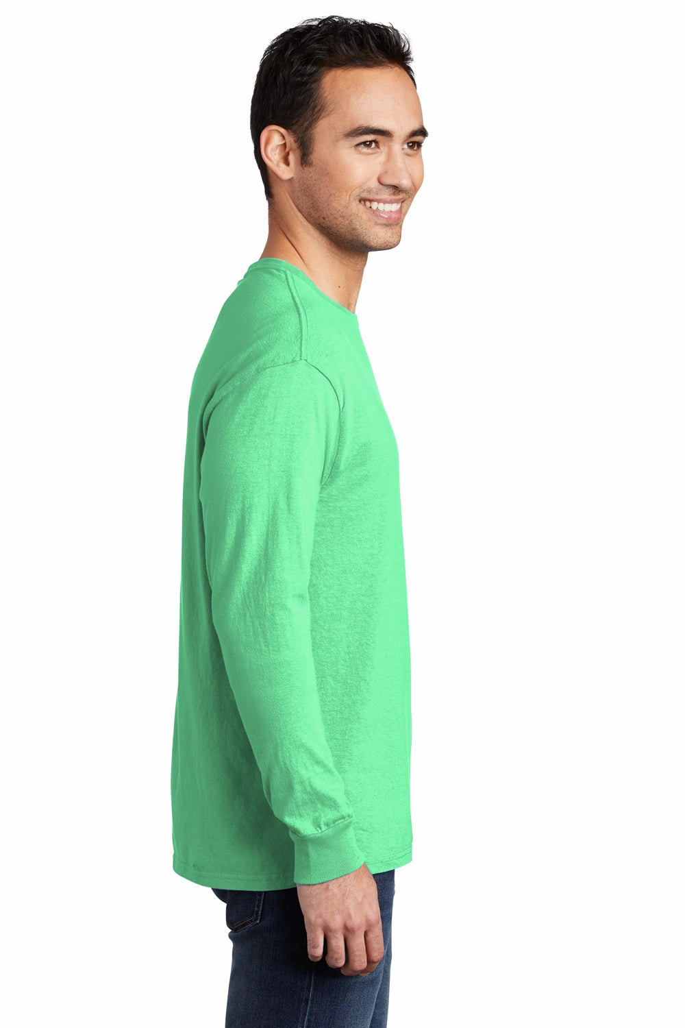 Port & Company Mens Beach Wash Long Sleeve Crewneck T-Shirt - Jadeite Green