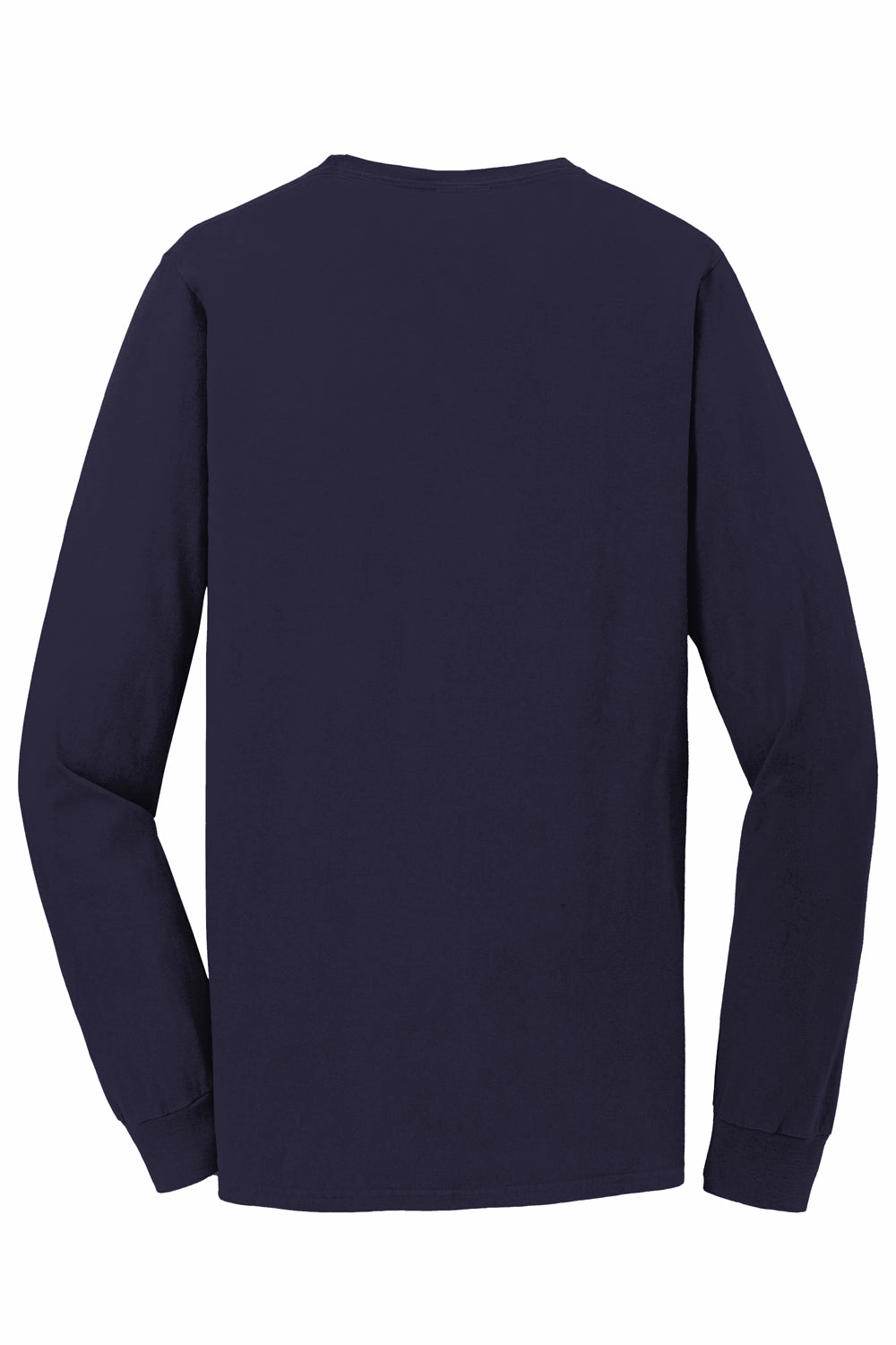 Port & Company Mens Beach Wash Long Sleeve Crewneck T-Shirt - True Navy Blue