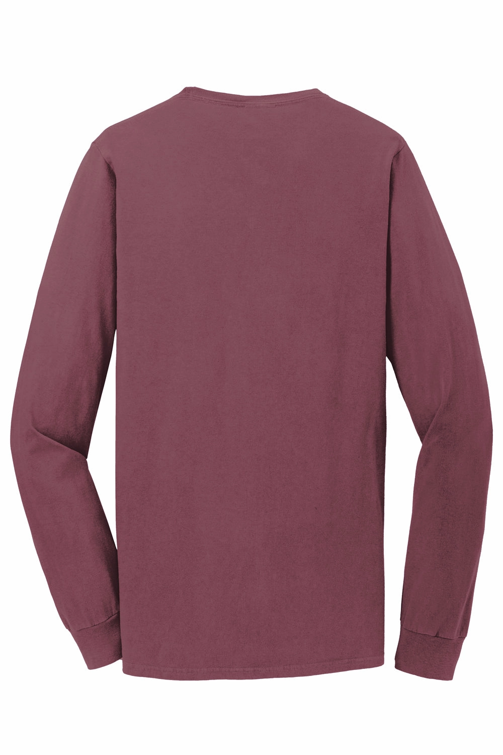 Port & Company Mens Beach Wash Long Sleeve Crewneck T-Shirt - Wineberry