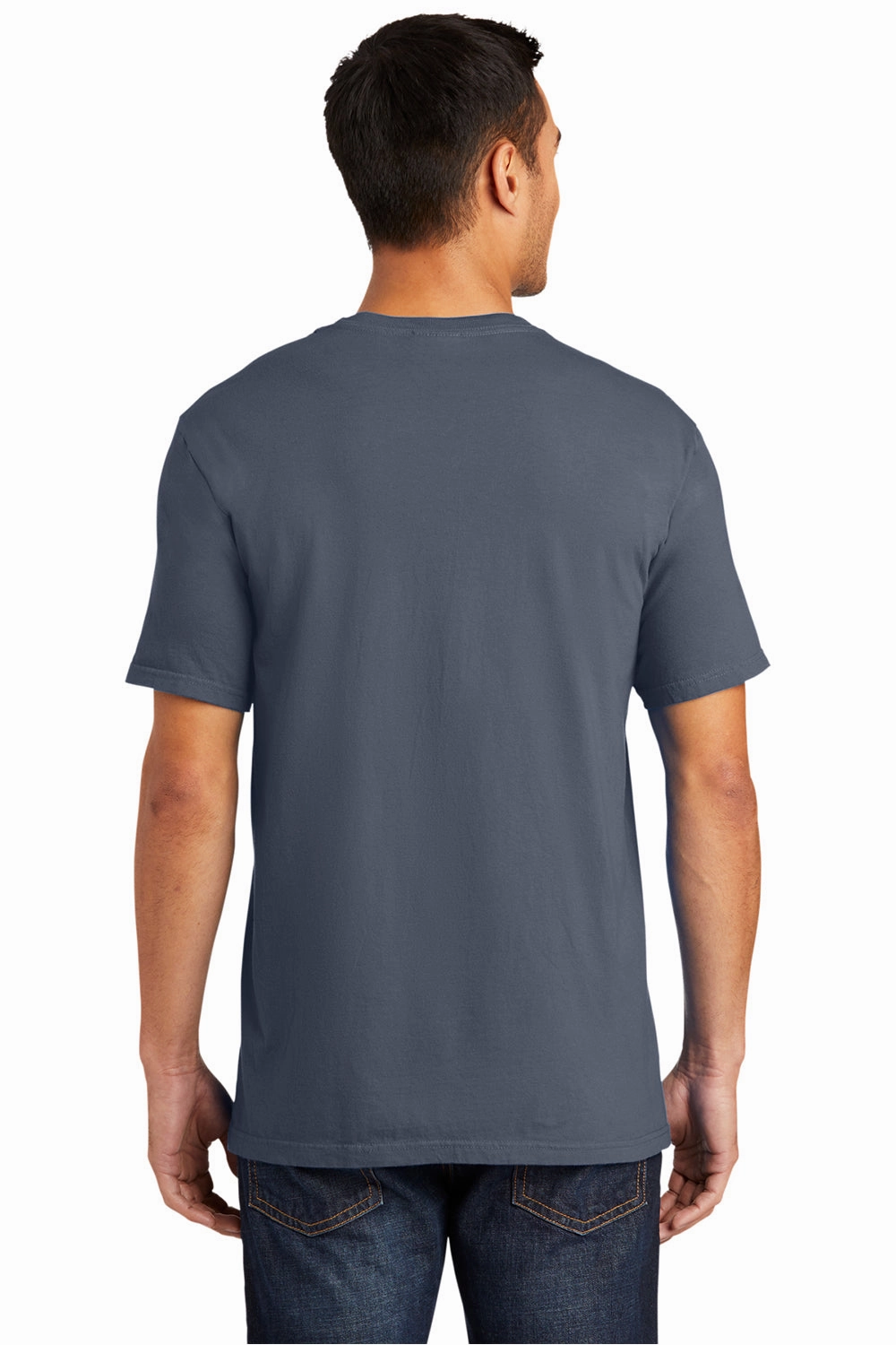 Port & Company Mens Beach Wash Short Sleeve Crewneck T-Shirt - Denim Blue