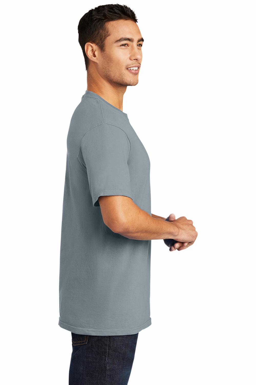Port & Company Mens Beach Wash Short Sleeve Crewneck T-Shirt - Dove Grey