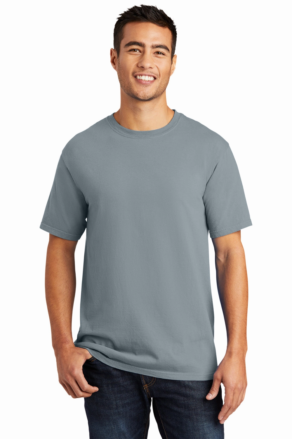 Port & Company Mens Beach Wash Short Sleeve Crewneck T-Shirt - Dove Grey