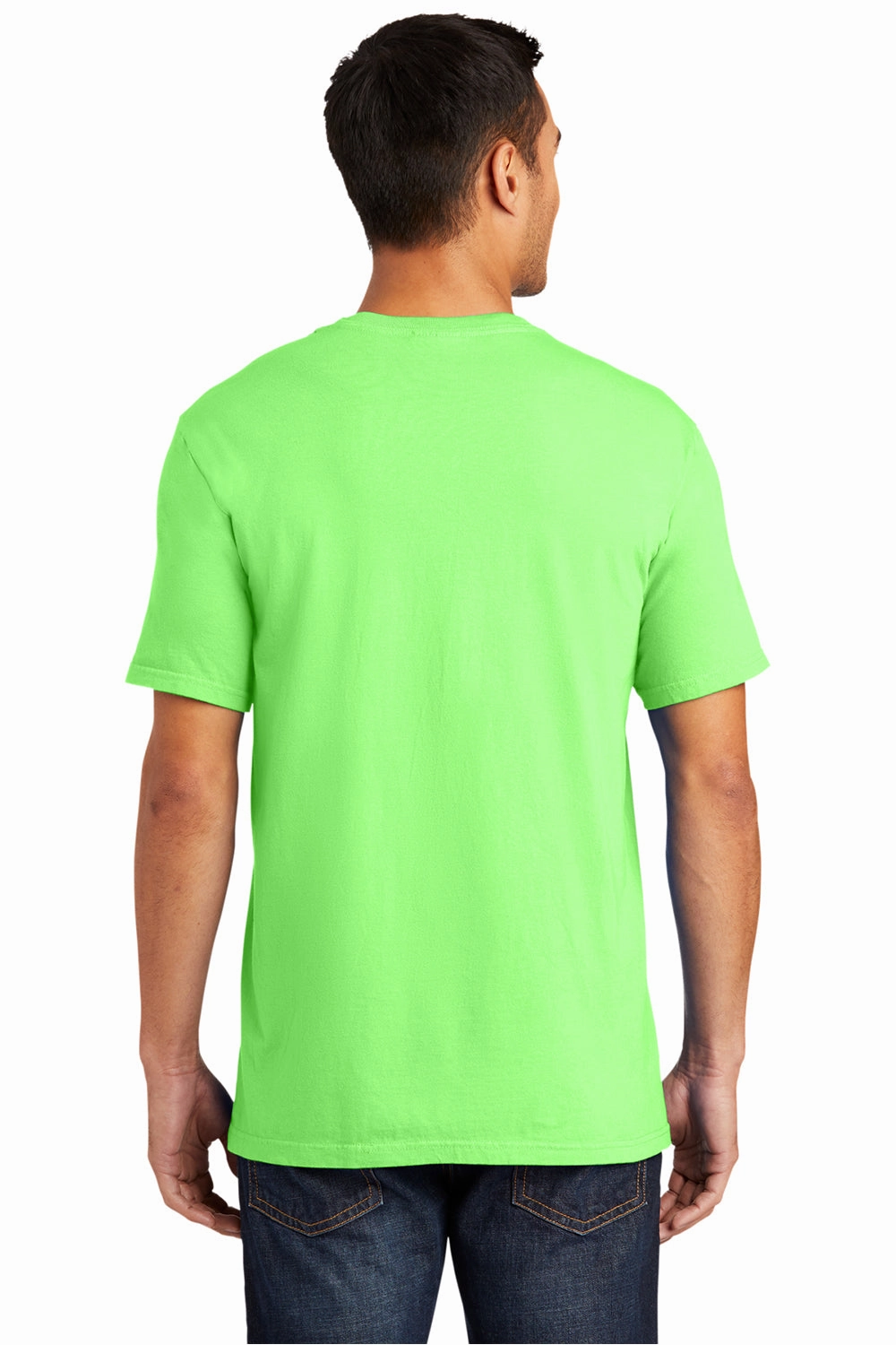Port & Company Mens Beach Wash Short Sleeve Crewneck T-Shirt - Neon Green