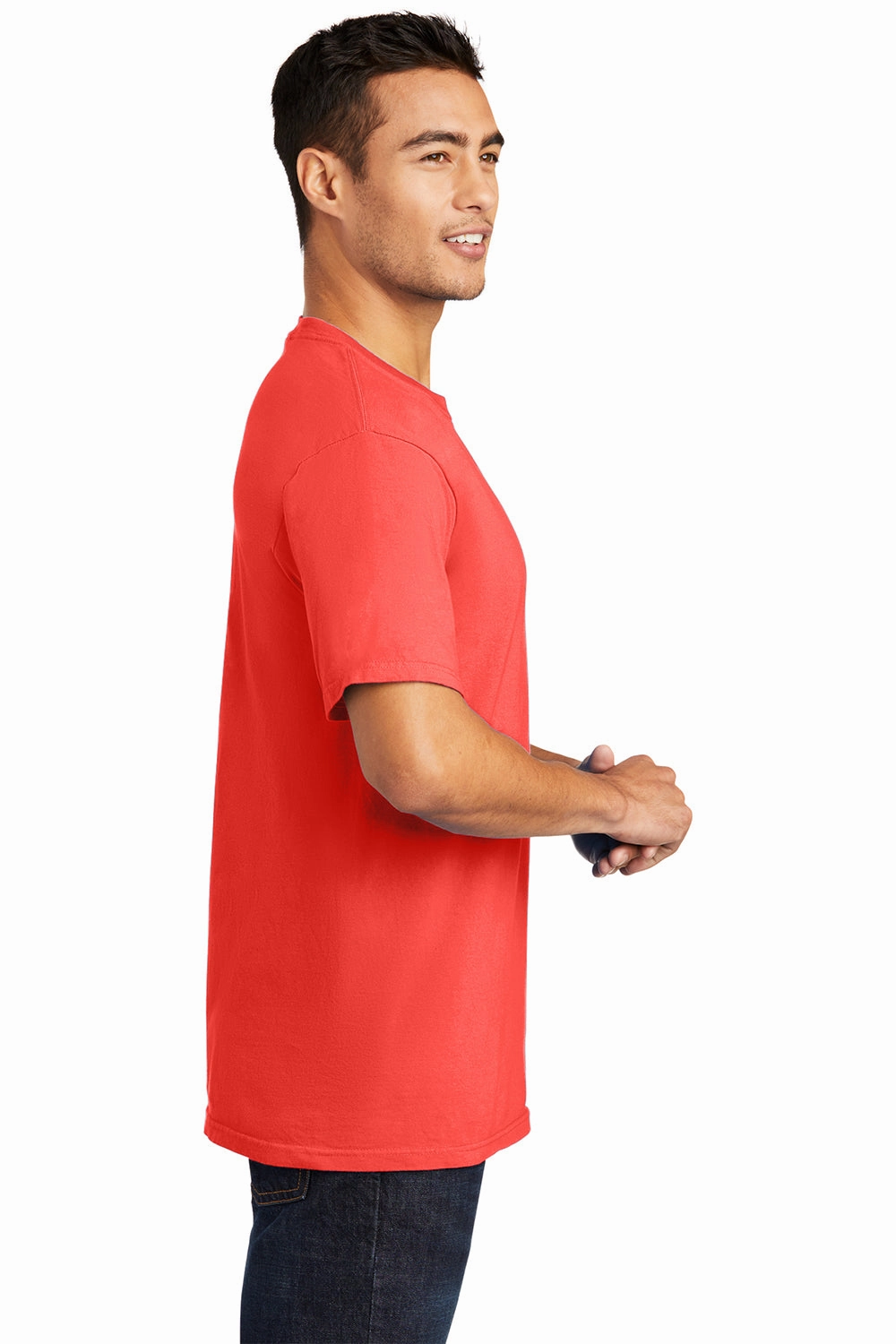 Port & Company Mens Beach Wash Short Sleeve Crewneck T-Shirt - Poppy Red