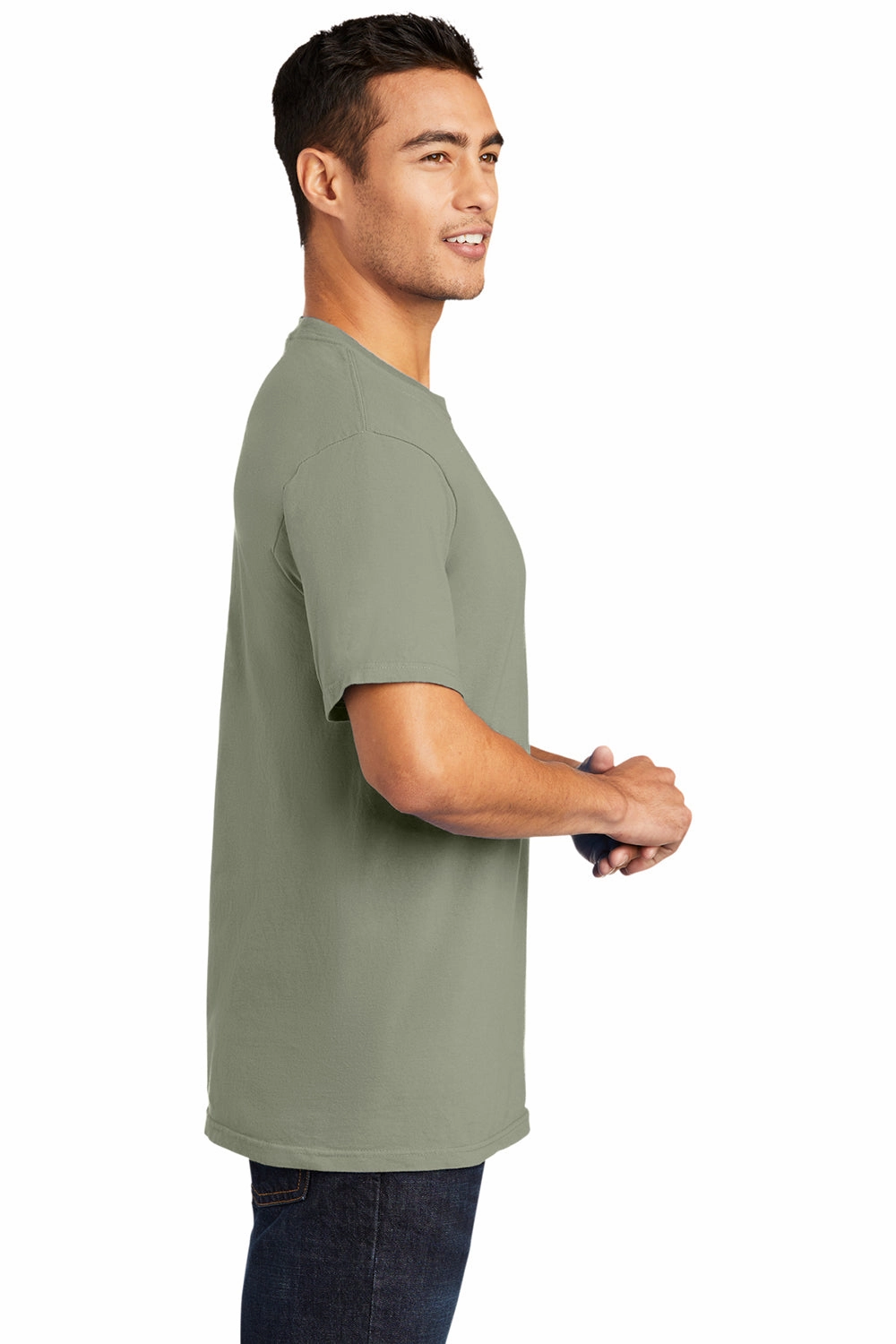 Port & Company Mens Beach Wash Short Sleeve Crewneck T-Shirt - Walnut