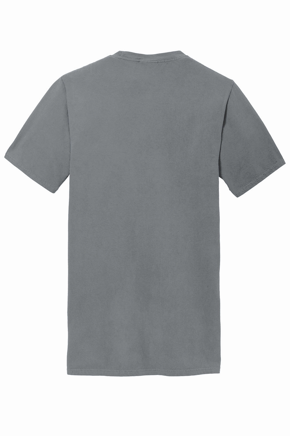 Port & Company Mens Beach Wash Short Sleeve Crewneck T-Shirt w/ Pocket - Coal Grey