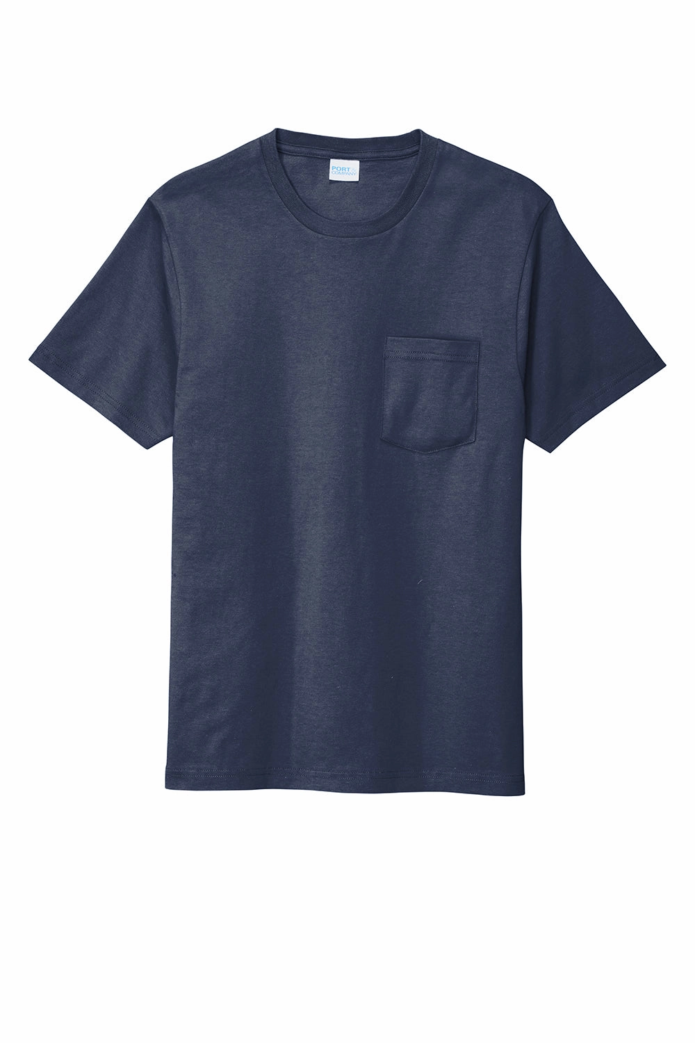 Port & Company Mens Bouncer Short Sleeve Crewneck T-Shirt w/ Pocket - Navy Blue